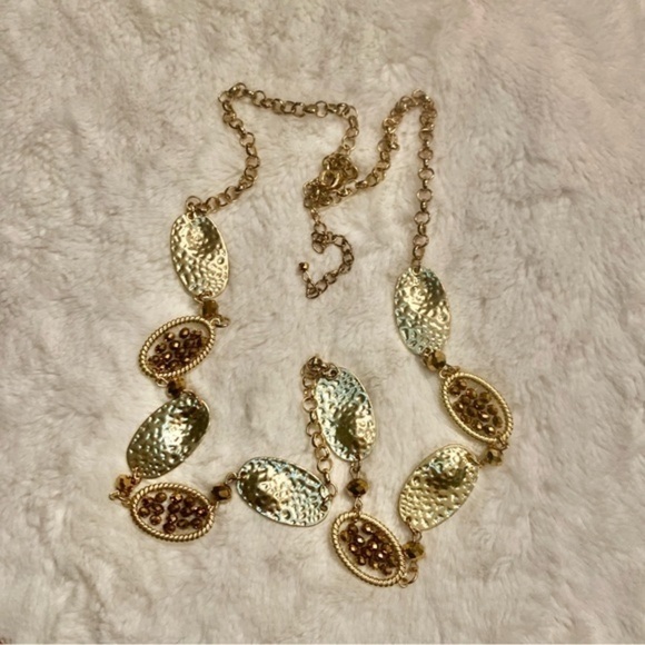 Boho Necklace Long Gold-Tone & Bronze Beaded Perfect Condition Gorgeous! - Picture 2 of 16